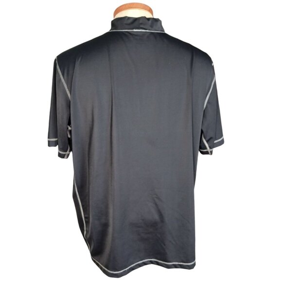Lands End Mens XXL 2XL 50-52 Mock Neck Rash Guard Swim Shirt Black Short Sleeve - Picture 8 of 11
